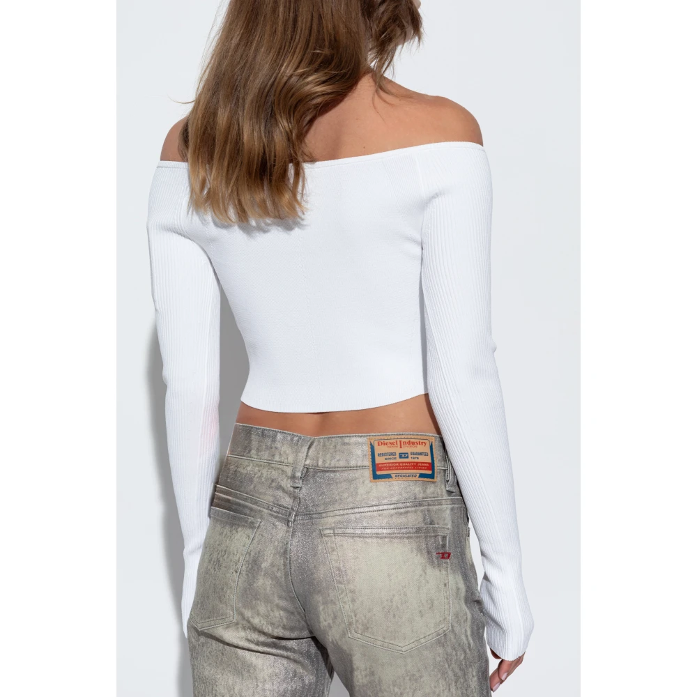 Diesel Trui met M-Vera-Ls logo White Dames
