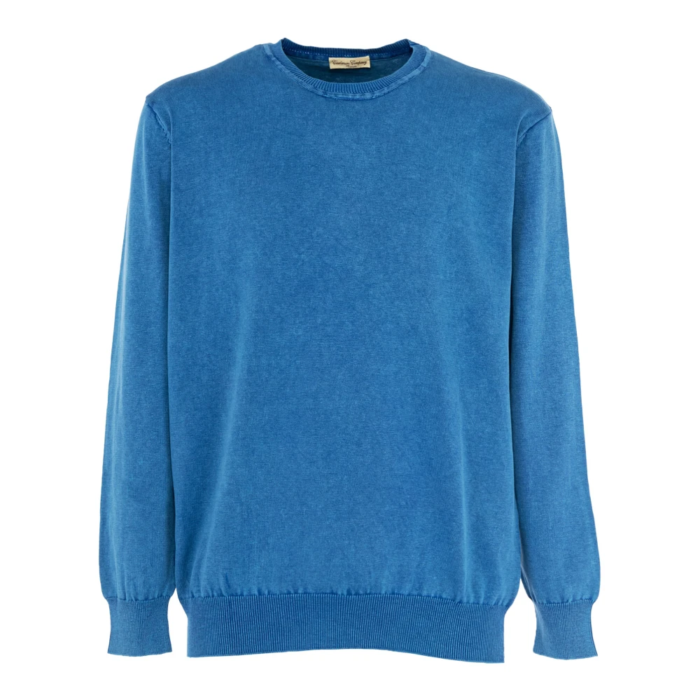 Cashmere Company Heren Cashmere Patch Pullover Sweater Blue Heren