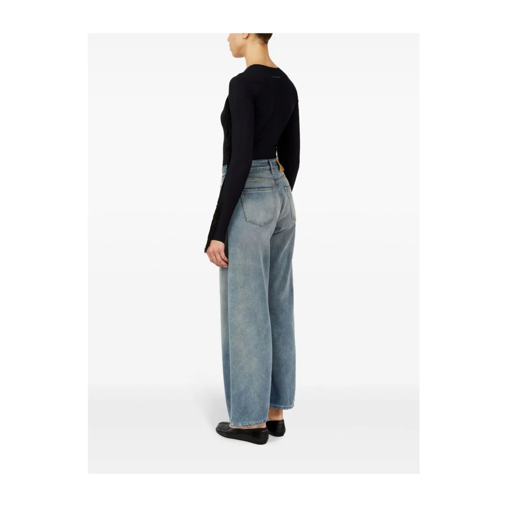MM6 Maison Margiela Blauwe Distressed Denim Jeans Blue Dames