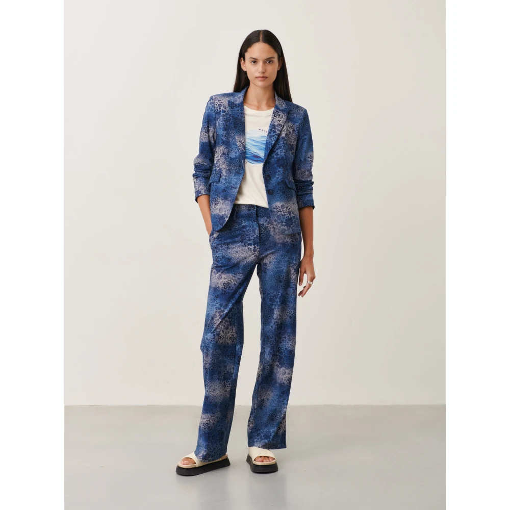 Jane Lushka Wide Trousers Blue Dames
