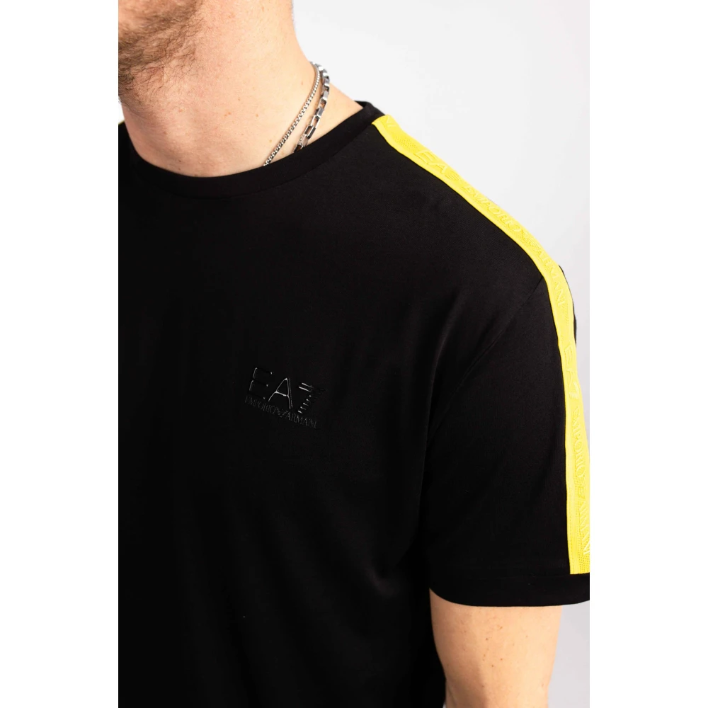 Emporio Armani EA7 Tape Logo T-Shirt Heren Zwart Black Heren