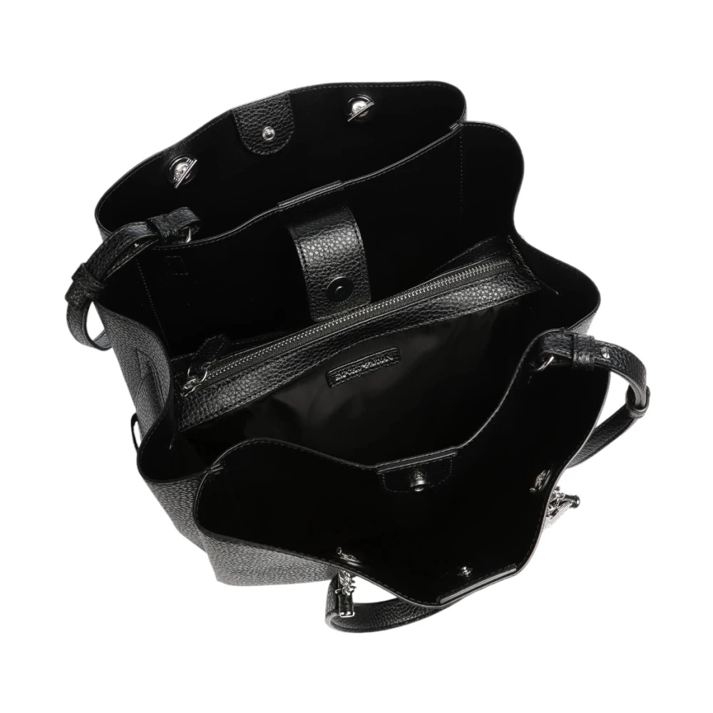 Emporio Armani Stijlvolle Leren Tas Black Dames