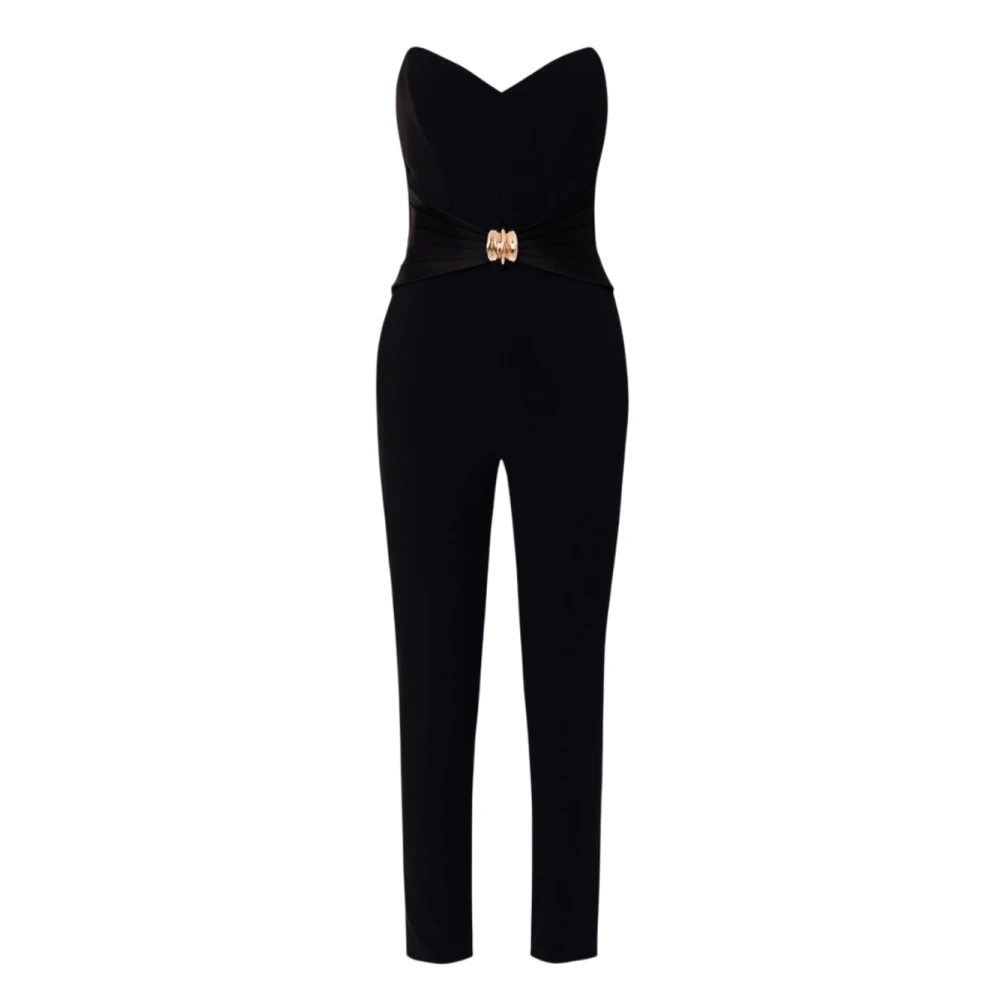 Elisabetta Franchi Chique jumpsuit met statement strik Black Dames