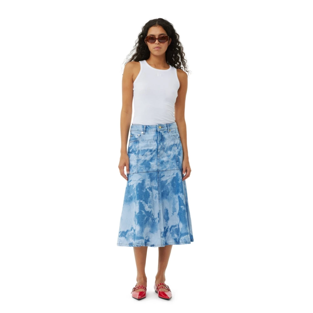 Ganni Denim Skirts Blue Dames
