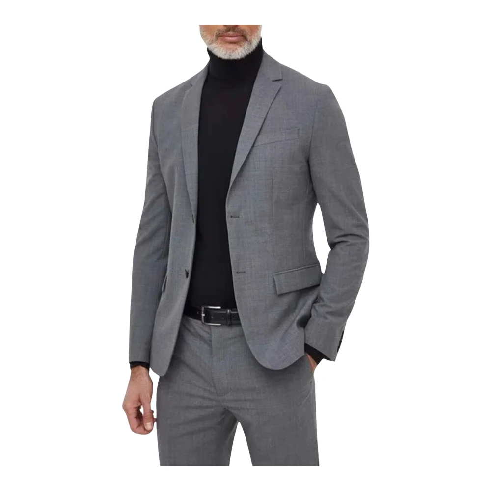 Calvin Klein Moderne Wolblend Blazer Gray Heren