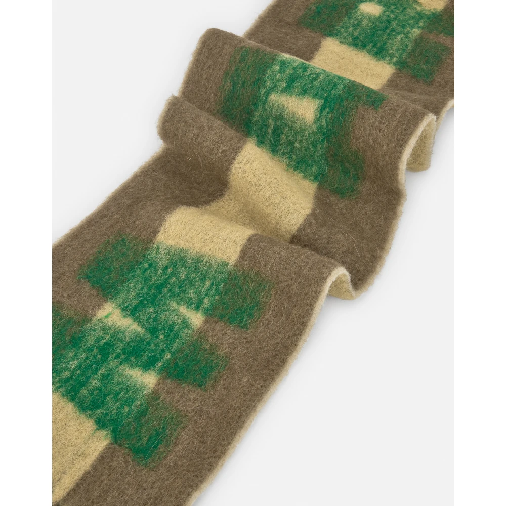 Marni Groene Logo Geborduurde Sjaal Green Heren