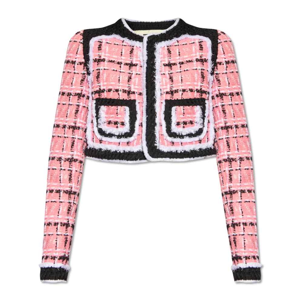 Dsquared2 Rosa Svart Vit Tweed Blazer Pink, Dam