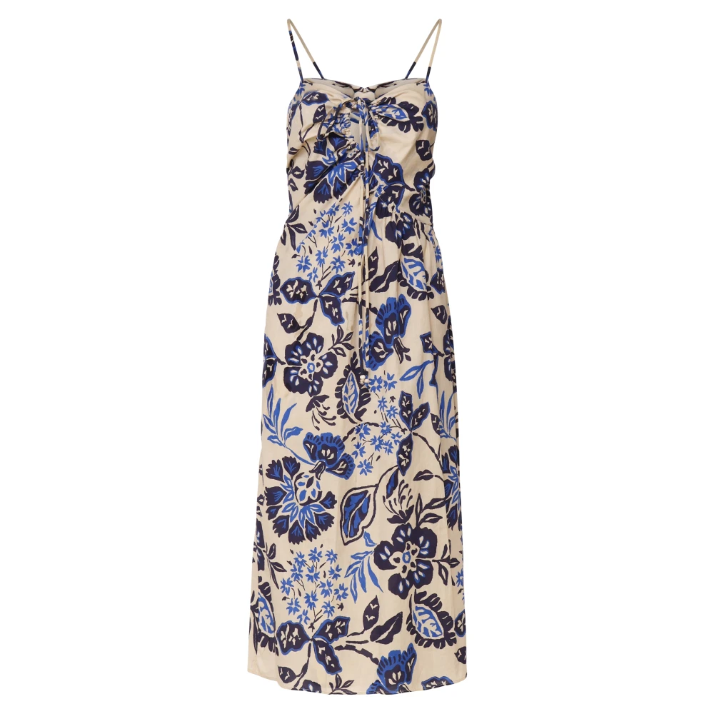 Ottod'Ame Bloemenprint Katoenen Midi Jurk Multicolor Dames