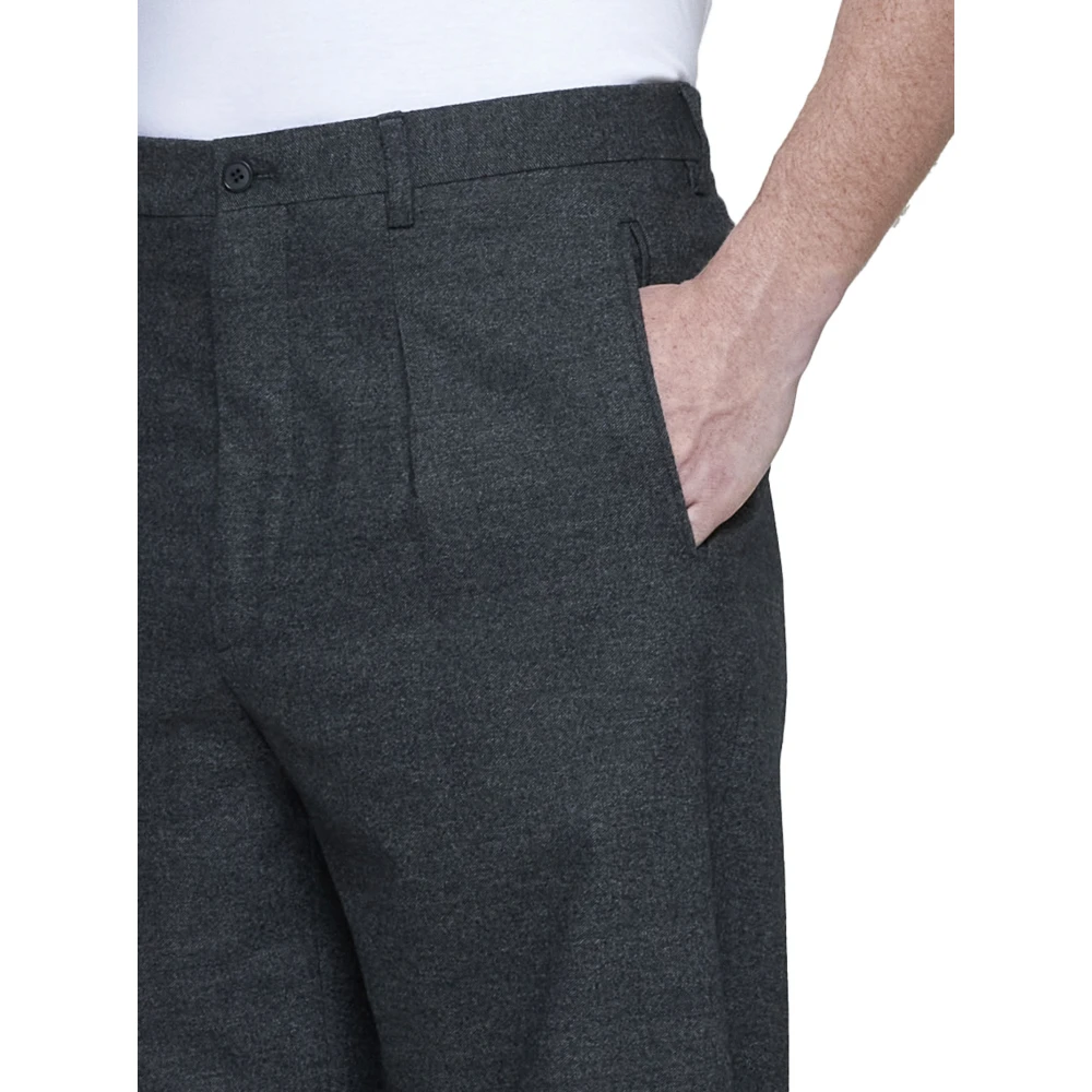Giorgio Armani Op Maat Gemaakte Wol Kasjmier Broek Zwart Black Heren