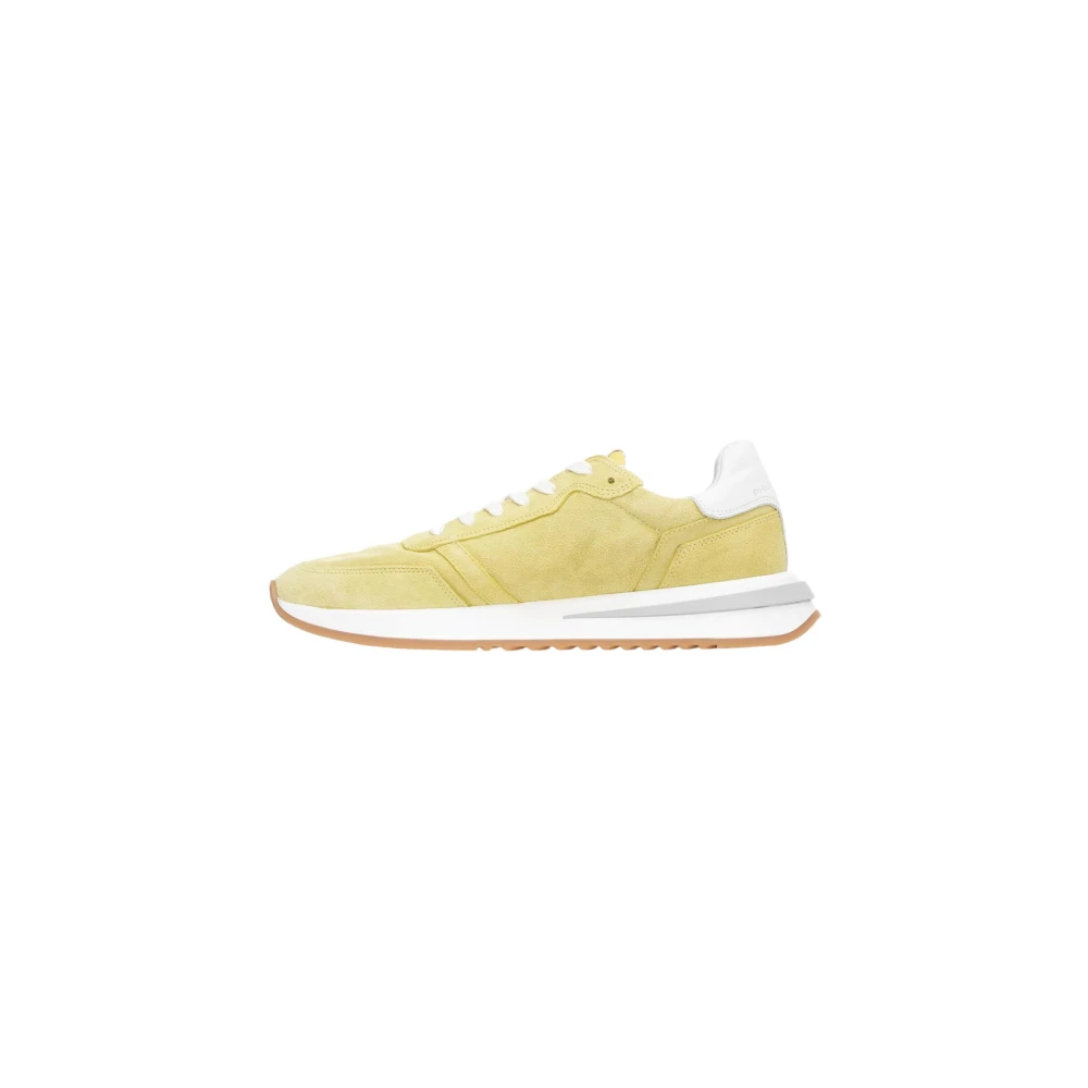 Philippe Model Lime Lage Sneakers met Rubberen Zool Yellow Dames