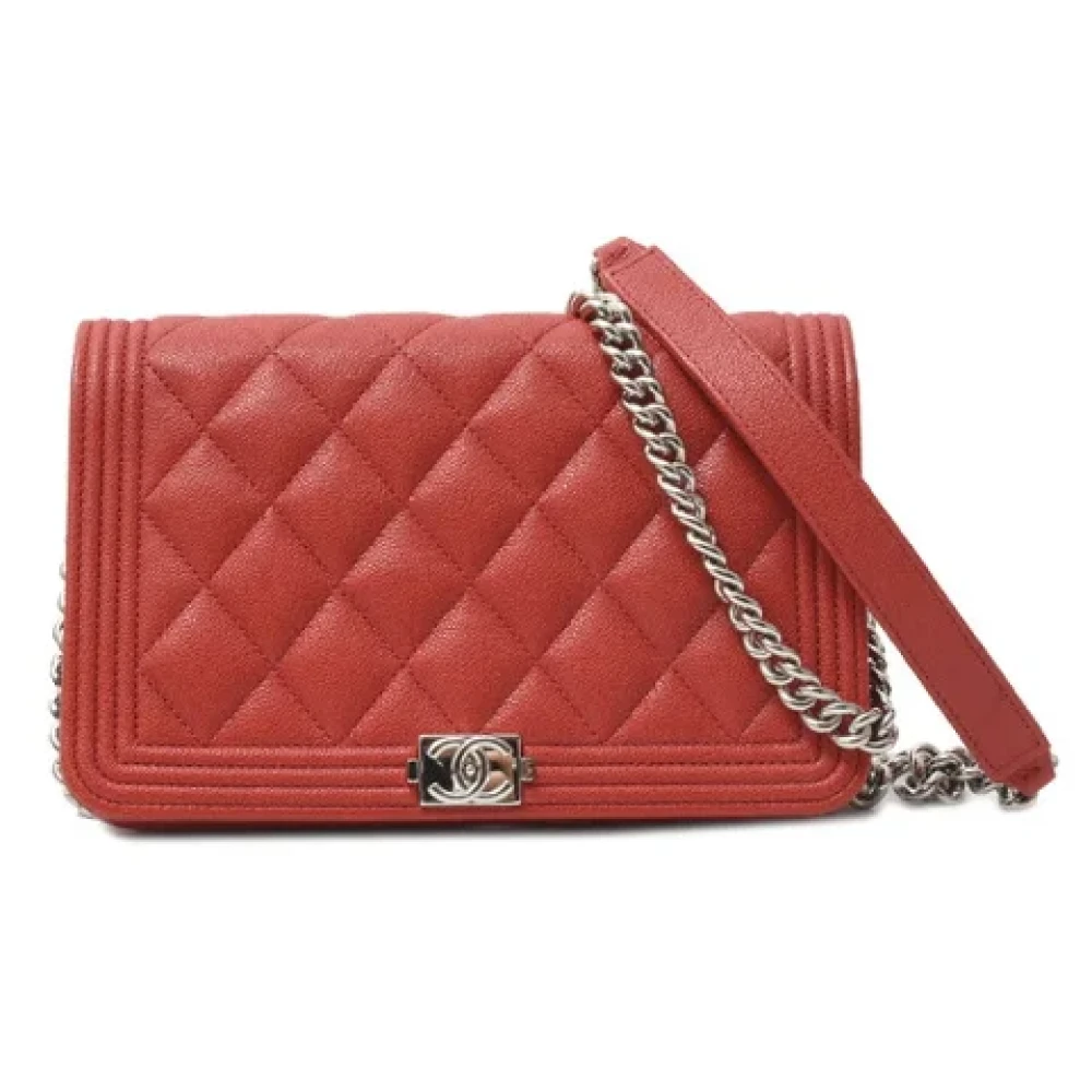 Chanel Vintage Pre-owned Leather wallets Red Dames