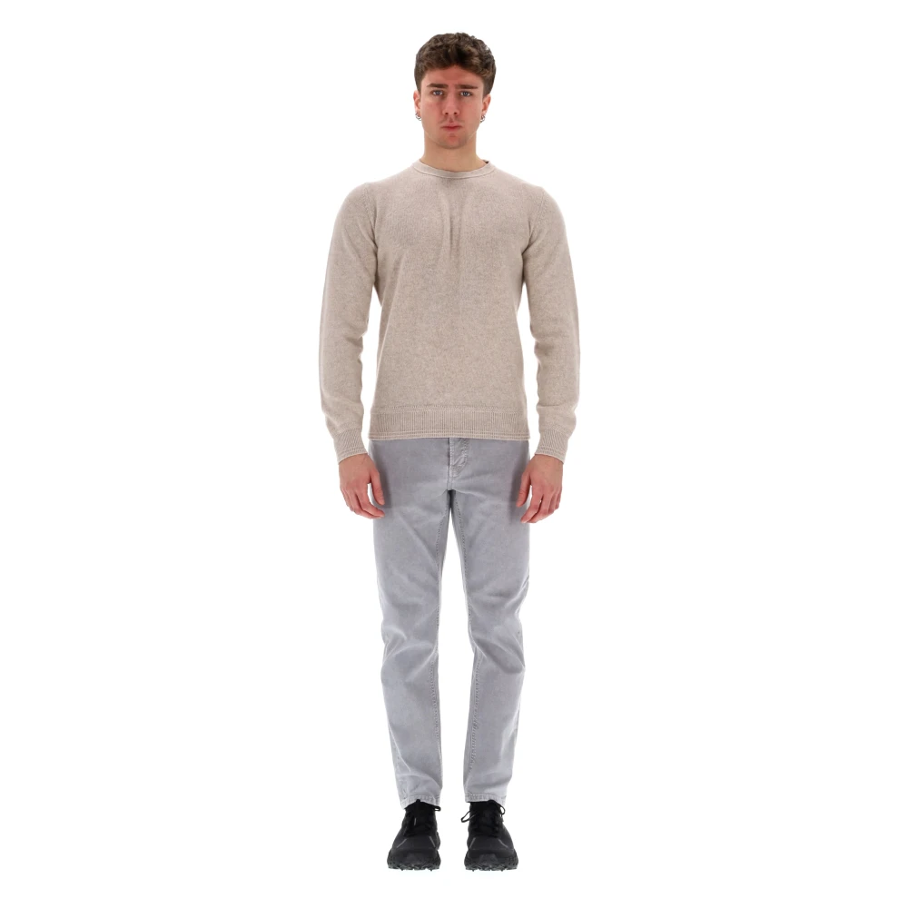 Herno Wol Trui met Ronde Hals Beige Heren