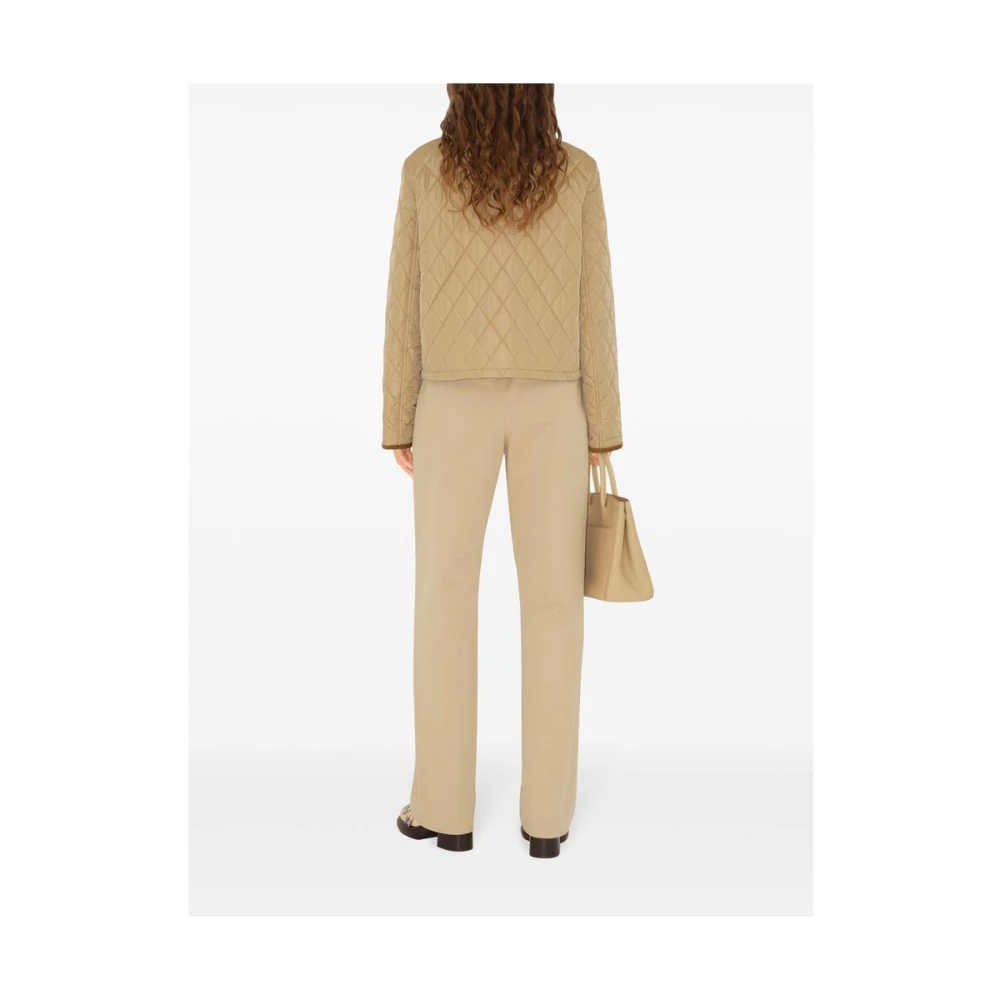 Burberry Beige Gewatteerde Buitenkleding Jas Beige Dames