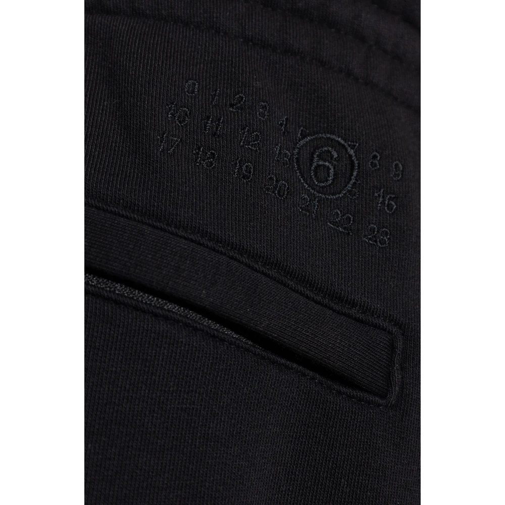 MM6 Maison Margiela Sweatpants met stiksels op de pijpen Black Heren
