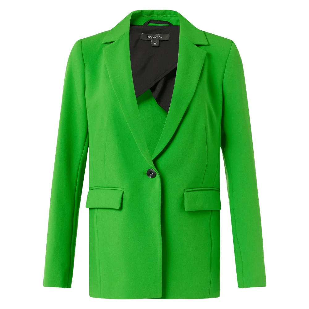 Comma Lange blazer met een diepe v-hals