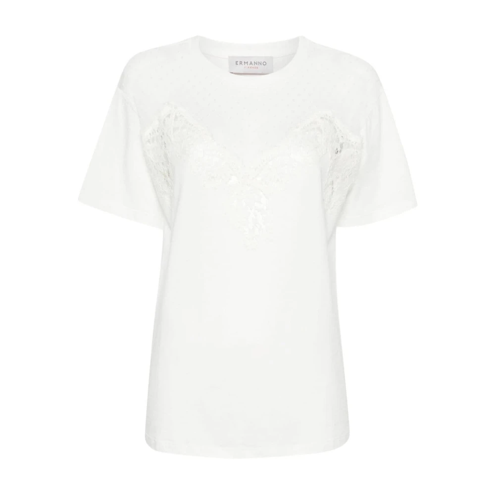Ermanno Scervino Witte Basic T-shirt White Dames