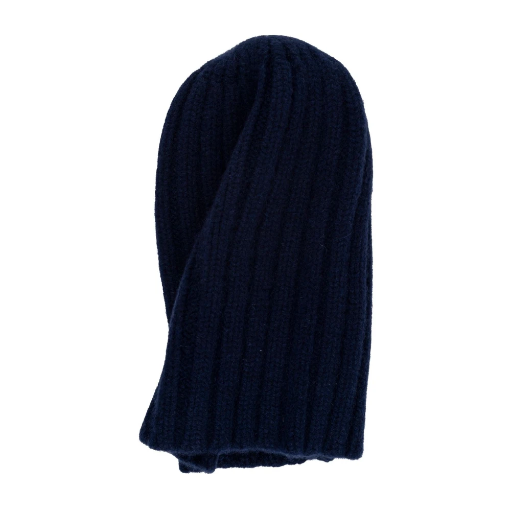 Laneus Geribbelde kasjmier unisex hoed Blue Dames