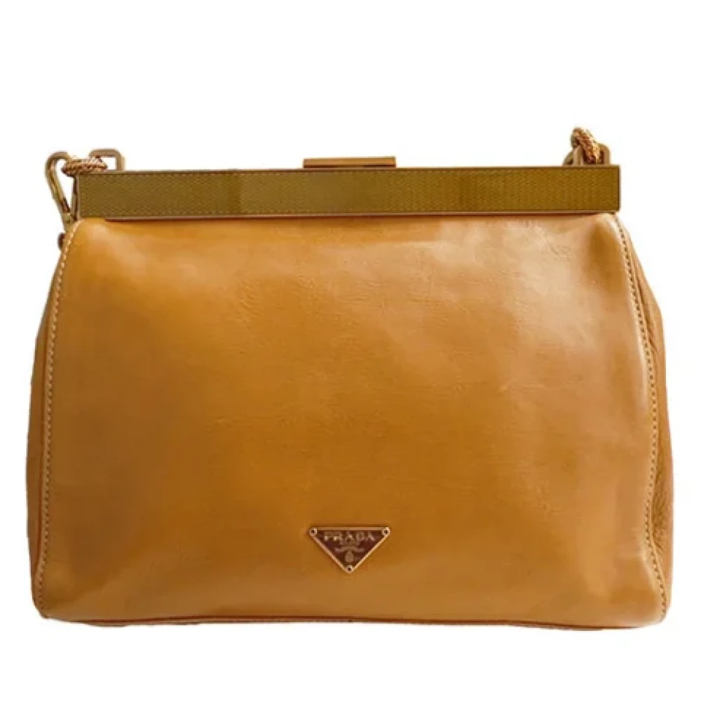 Prada Vintage Pre-owned Leather prada-bags Brown Dames