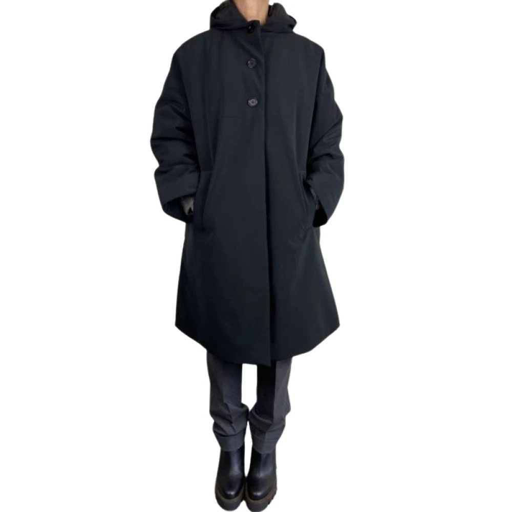 Aspesi Zwarte parka met capuchon Black Heren