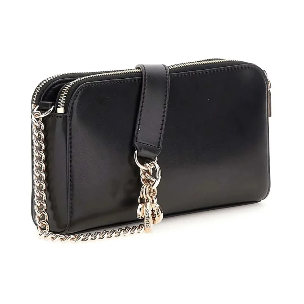 Guess Zwarte schoudertas met kettingriem Black Dames
