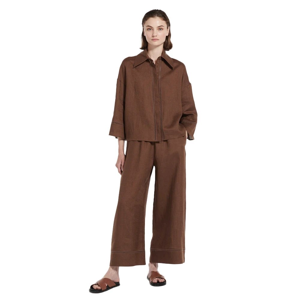 Max Mara Cropped Trousers Brown Dames