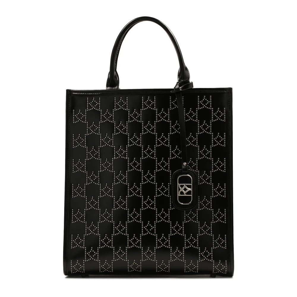 Kazar Grote handtas met gestippelde metalen monogrammen Black Dames