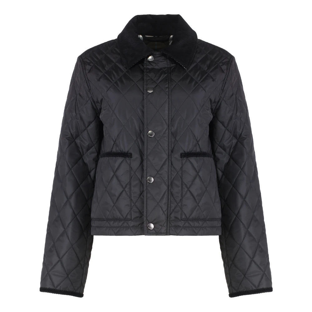 Burberry Quiltad Snap Jacka Black, Dam