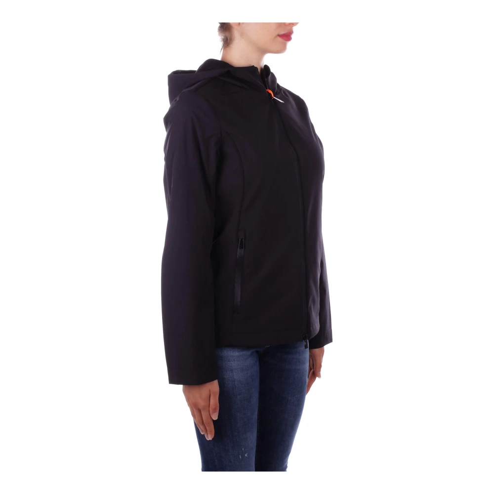 Suns Zwarte Hoodie met Ritssluiting Black Dames