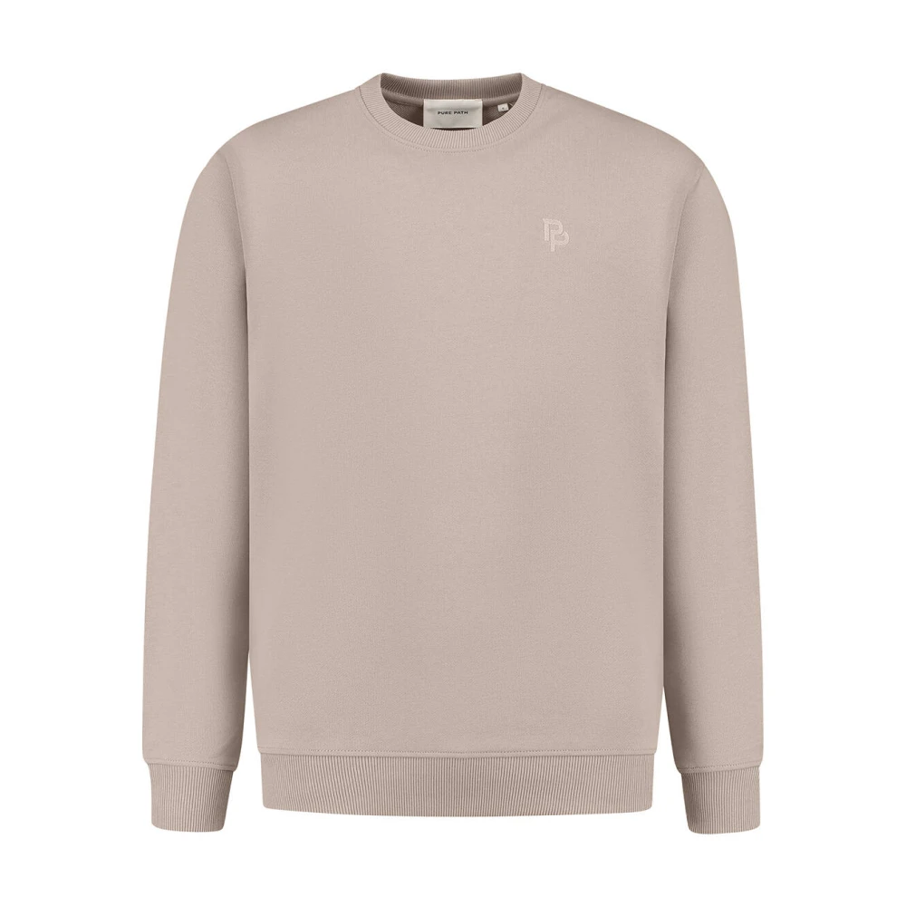Pure Path Essentiële Initialen Sweater Beige Heren