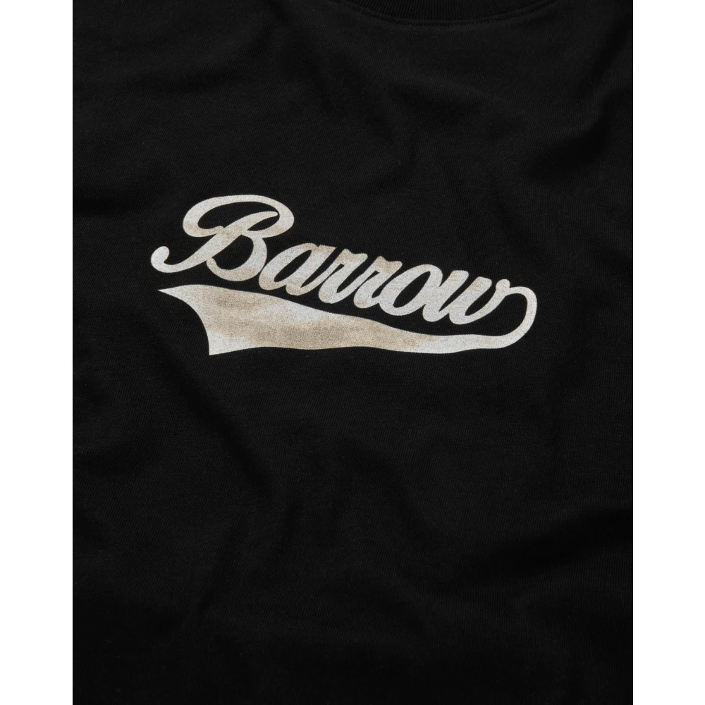 Barrow Zwart T-shirt met print op de rug Black Heren