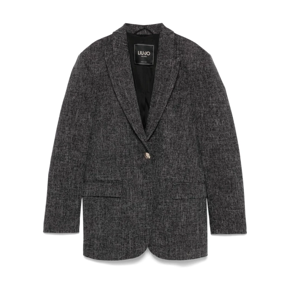 Liu Jo Grijze single-breasted blazer met zakken Gray Dames