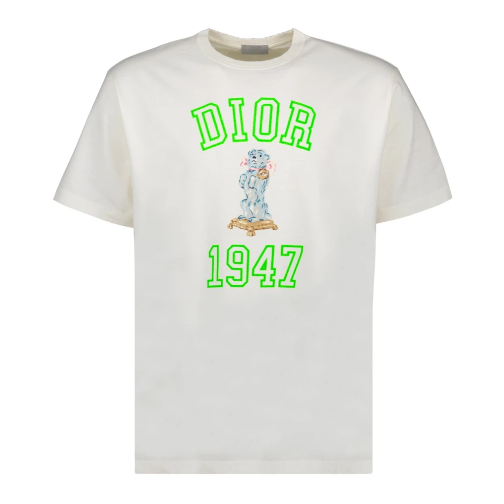 Dior Casual Bobby T-shirt met Logo Borduursel White Heren