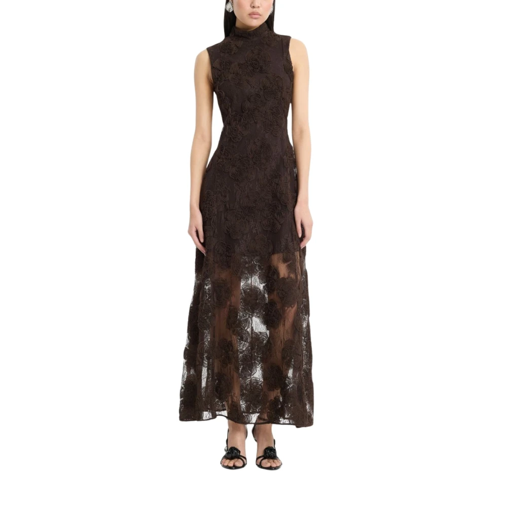 Rotate Birger Christensen Women's Brown Maxi Dresses, M, Rotate Dresses