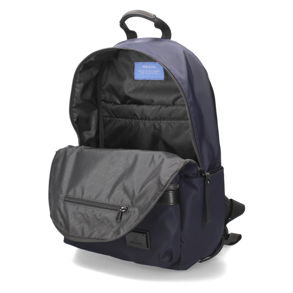 Premiata Zwarte rugzak met leren details Blue Heren