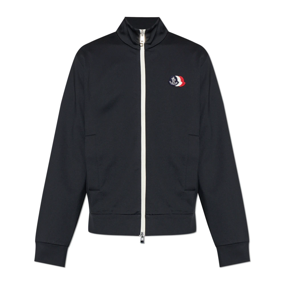 Moncler Mannelijk Blauw Hoodies & Sweatvesten Heren, S, Leer, Zip-Up Sweatshirt