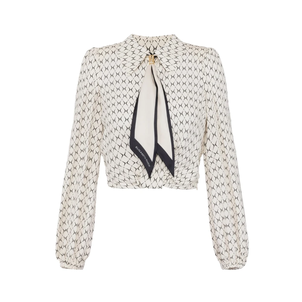 Elisabetta Franchi Cropped Blouse White Dames
