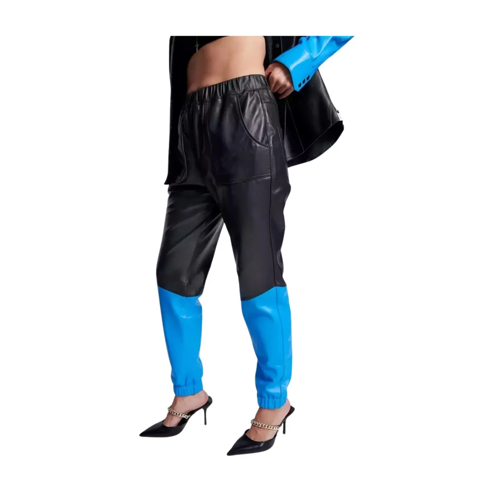 One Teaspoon Leren Stand By Broek Black Dames