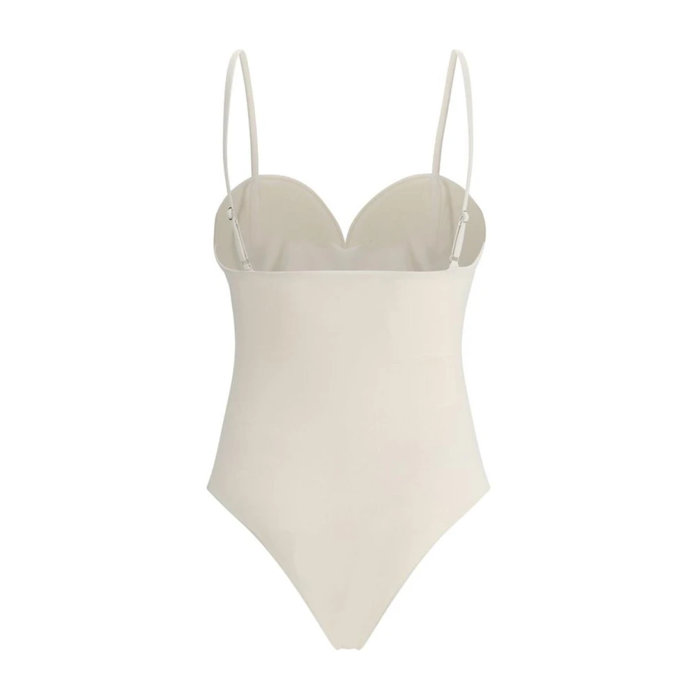 Magda Butrym Badpak met rozen detail Beige Dames