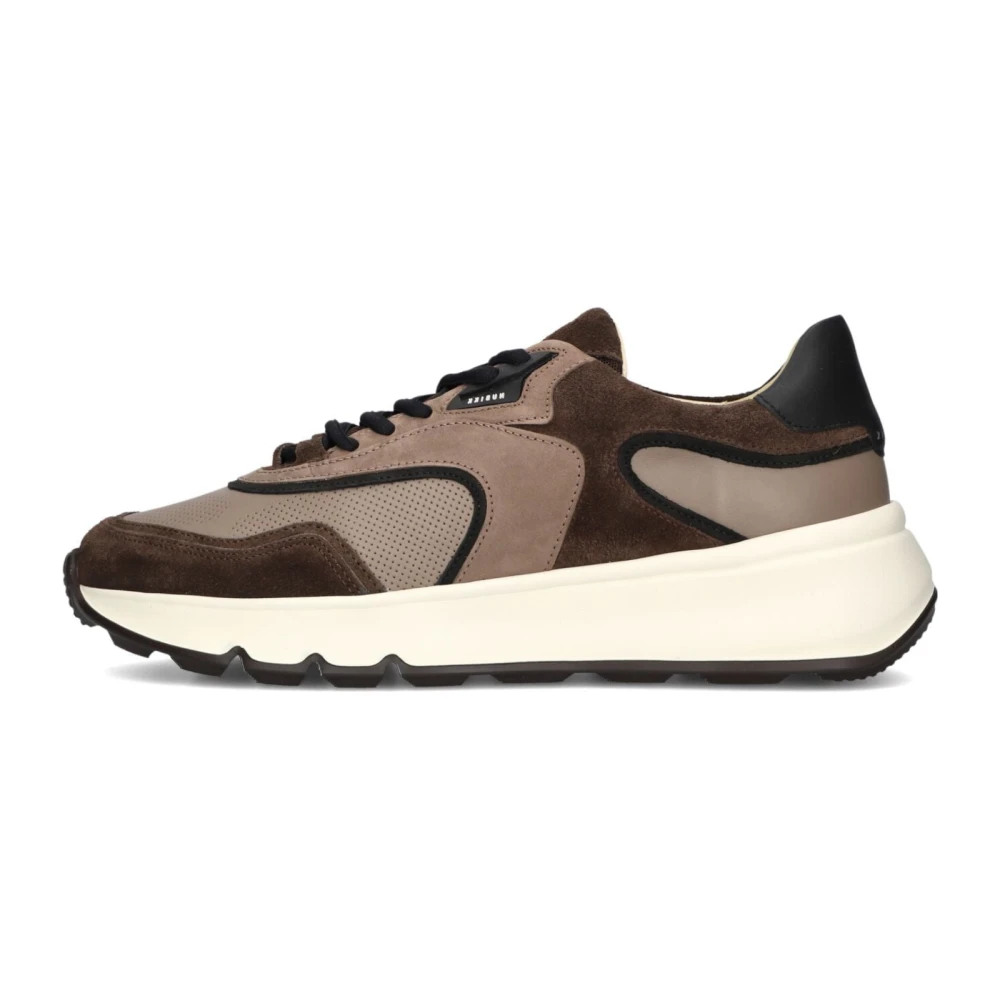 Nubikk Bruine Chunky Sole Sneakers voor Heren Heren Schoenen