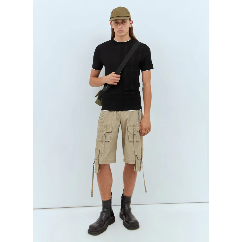 Jacquemus Gebreid Crewneck T-shirt met Strepen Black Heren