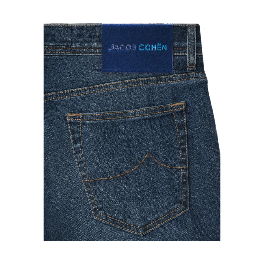 Jacob Cohën Slim-Fit Jeans met Gouden Stiksels Blue Heren
