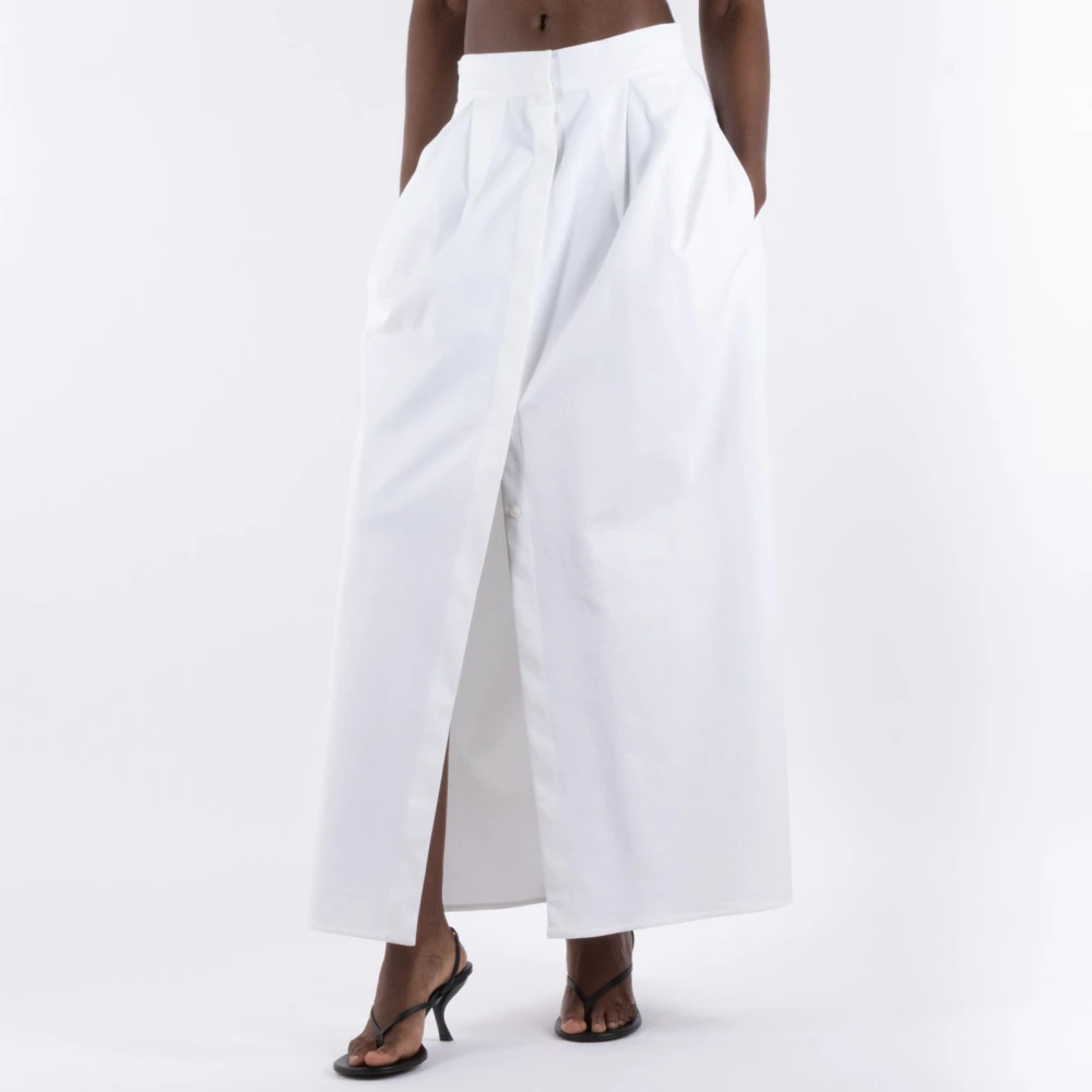 Max Mara Witte Katoenen Rok White Dames