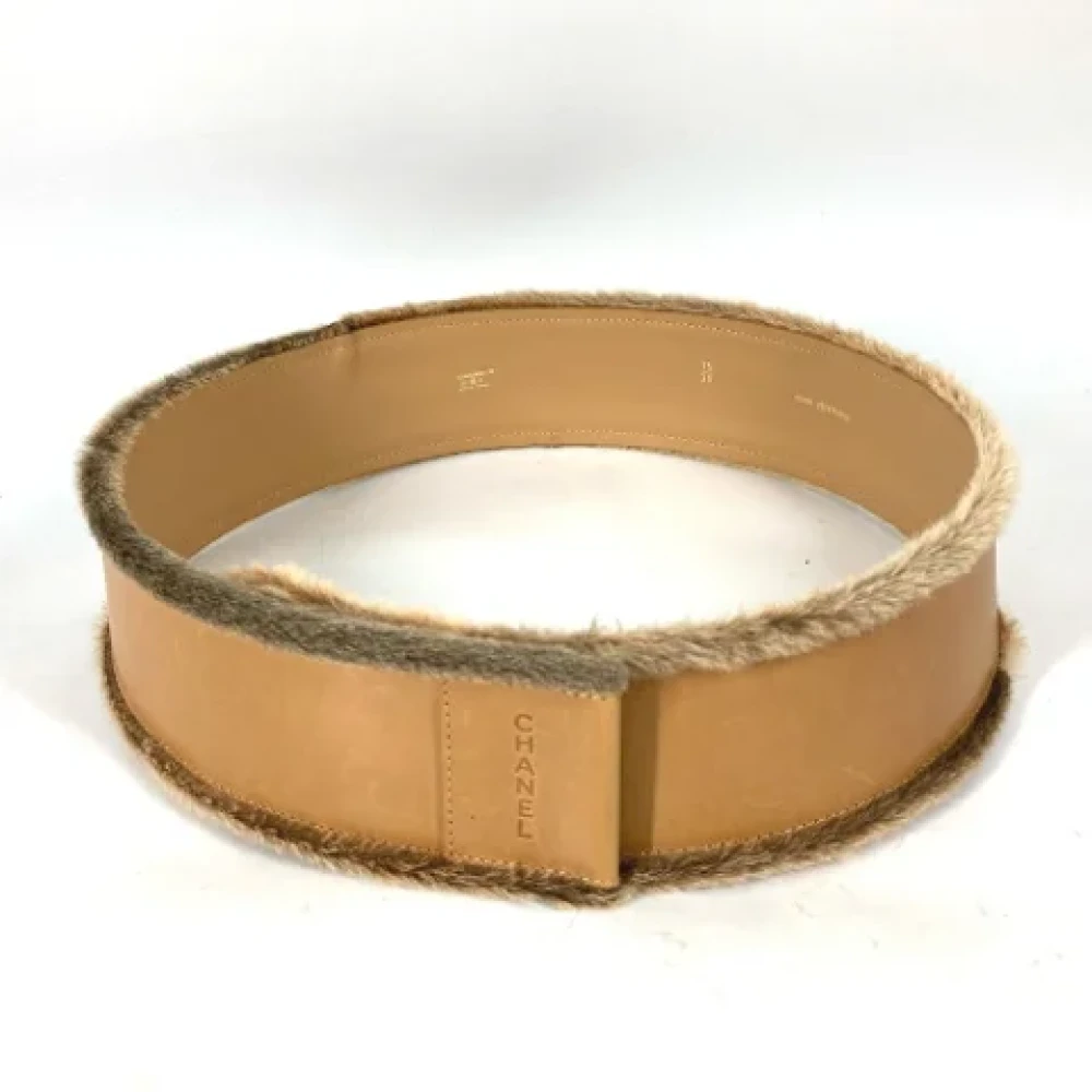 Chanel Vintage Pre-owned Leather belts Beige Dames