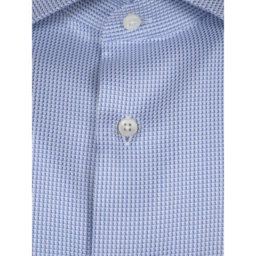 Canali Blauwe Overhemden Camisas Blue Heren