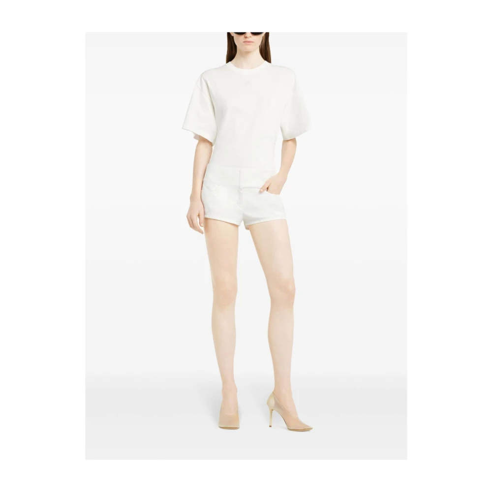 Courrèges Witte Crew Neck T-shirts en Polos White Dames
