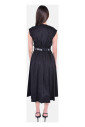 robe-midi-en-coton-raye-avec-ceinture-cloutee