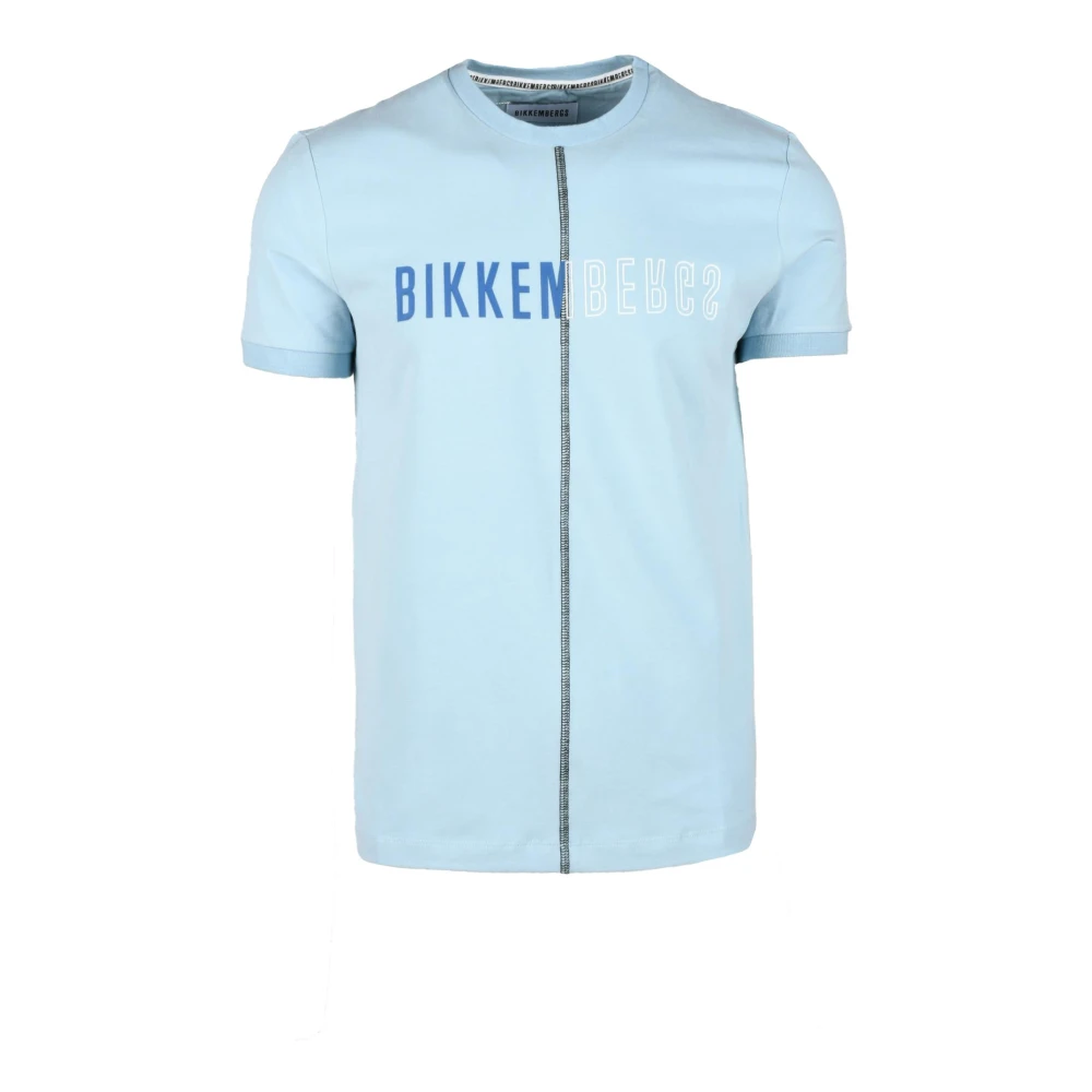 Bikkembergs Katoen Elastaan T-shirt Blue Heren