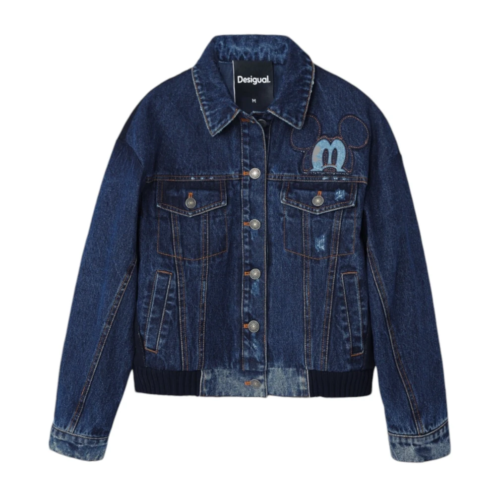 Desigual Blauwe Klassieke Jas met Voorzakken Blue Dames