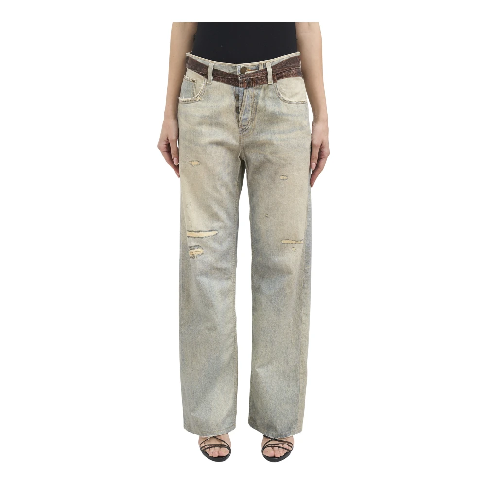Haikure Women's Blue Loose Fit Jeans, W23, Pantaloni Bonnie Tlo