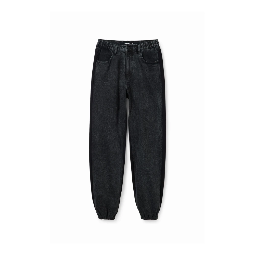 Desigual Zwarte katoenen jeans met rits en knoopsluiting Black Dames